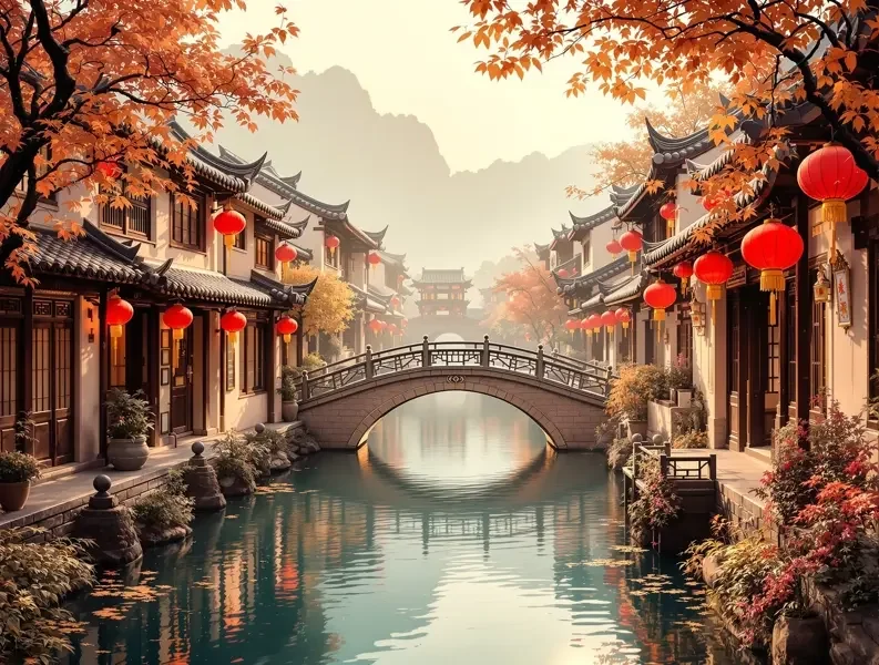 在古镇里迷路